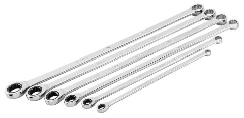 09-370 KLUCZE OCZKOWE Z GRZECHOTKĄ, DŁUGIE, ZESTAW 6 SZT., 8 - 19 MM, MIĘKKIE ETUI NEO TOOLS 09-370 KLUCZE OCZKOWE Z GRZECHOTKĄ, DŁUGIE, ZESTAW 6 SZT., 8 - 19 MM, MIĘKKIE ETUI NEO TOOLS