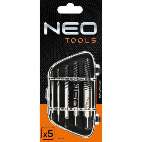 09-615 WYKRĘTAKI DO ZERWANYCH ŚRUB, ZESTAW 5 SZT. NEO TOOLS