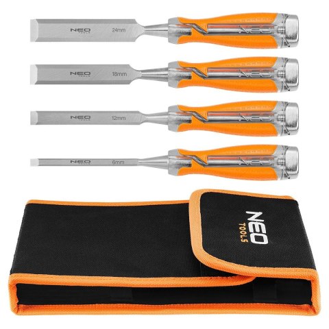 37-900 DŁUTA 6, 12, 18, 24, ZESTAW 4 SZT. UCHWYT DWUKOMPONENTOWY. PAKOWANE W ETUI NEO TOOLS 37-900 DŁUTA 6, 12, 18, 24, ZESTAW 4 SZT. UCHWYT DWUKOMPONENTOWY. PAKOWANE W ETUI NEO TOOLS