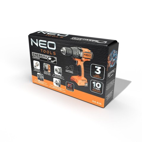 04-616 WIERTARKO-WKRĘTARKA BEZSZCZOTKOWA Z UDAREM 100NM ENERGY+ NEO TOOLS 04-616 WIERTARKO-WKRĘTARKA BEZSZCZOTKOWA Z UDAREM 100NM ENERGY+ NEO TOOLS