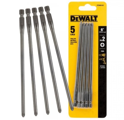Bity PH2 153mm – zestaw 5sztuk długie końcówki wkrętakowe DeWalt DT20425-QZ