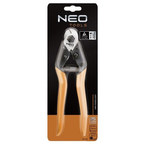 OBCINAK SZCZYPCE DO DRUTÓW I LINEK STALOWYCH NARZĘDZIE DO CIĘCIA 190 MM NEO TOOLS 01-512