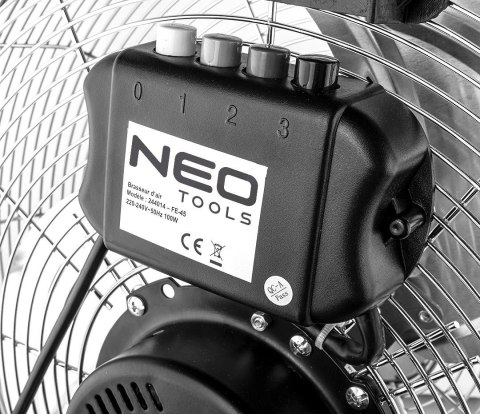 90-010 WENTYLATOR PODŁOGOWY 100W, ŚREDNICA 45 CM, 3 PRĘDKOŚCI NAWIEWU NEO TOOLS 90-010 WENTYLATOR PODŁOGOWY 100W, ŚREDNICA 45 CM, 3 PRĘDKOŚCI NAWIEWU NEO TOOLS