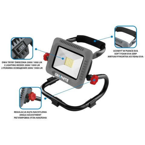 58GE109 LAMPA AKUMULATOROWA LED ENERGY+ 18V LI-LON, BEZ AKUMULATORA GRAPHITE 58GE109 LAMPA AKUMULATOROWA LED ENERGY+ 18V LI-LON, BEZ AKUMULATORA GRAPHITE