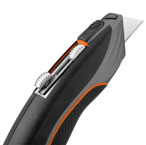 63-700 NÓŻ Z OSTRZEM TRAPEZOWYM I HAKOWYM, METALOWY KORPUS 6 OSTRZY NEO TOOLS 63-700 NÓŻ Z OSTRZEM TRAPEZOWYM I HAKOWYM, METALOWY KORPUS 6 OSTRZY NEO TOOLS