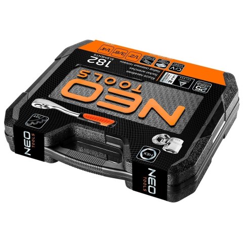 08-680 KLUCZE NASADOWE 1/2", 3/8", 1/4", ZESTAW 182 SZT. NEO TOOLS