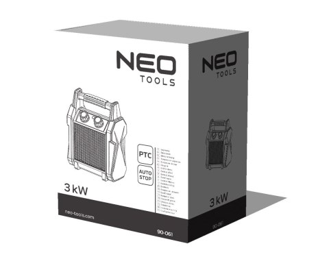 90-061 NAGRZEWNICA ELEKTRYCZNA CERAMICZNA PTC, 3KW NEO TOOLS 90-061 NAGRZEWNICA ELEKTRYCZNA CERAMICZNA PTC, 3KW NEO TOOLS