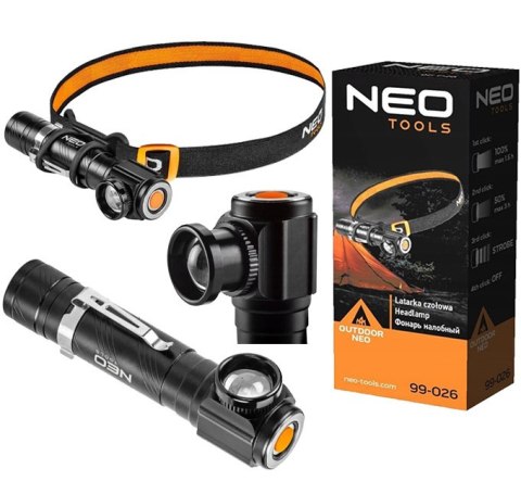 99-026 LATARKA CZOŁOWA AKUMULATOROWA USB 800 LM CREE XML-T6 LED NEO TOOLS 99-026 LATARKA CZOŁOWA AKUMULATOROWA USB 800 LM CREE XML-T6 LED NEO TOOLS