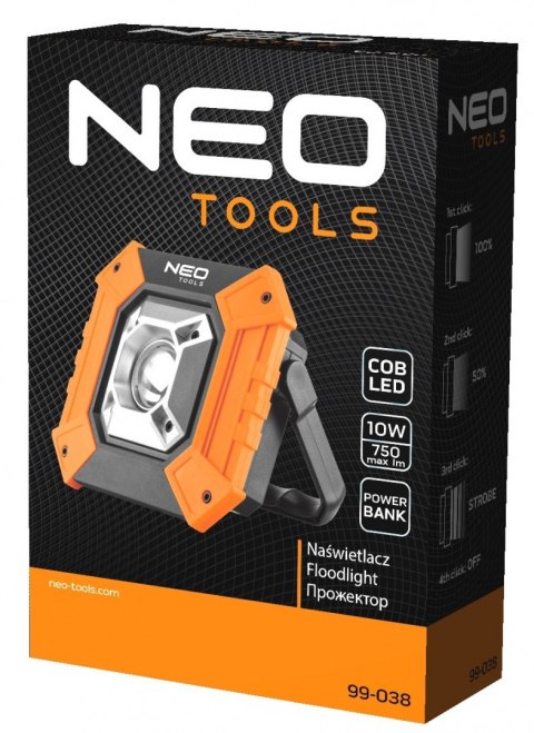99-038 NAŚWIETLACZ BATERYJNY COB 750 LM NEO TOOLS 99-038 NAŚWIETLACZ BATERYJNY COB 750 LM NEO TOOLS