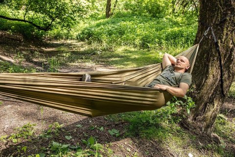 MOCNY HAMAK 200KG OGRODOWY BIWAKOWY SURVIVALOWY SURVIVAL TURYSTYCZNY 330 X 140 OUTDOOR NEO TOOLS 63-124