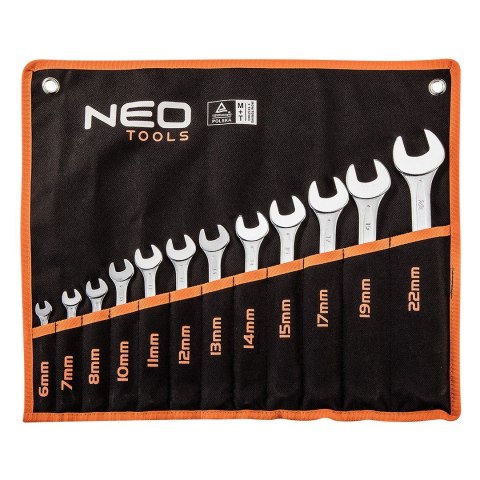 KLUCZE ZESTAW PŁASKO-OCZKOWE WARSZTATOWE DO GARAŻU 6-22 MM ZESTAW 12 SZTUK NEO TOOLS 09-752 KLUCZE ZESTAW PŁASKO-OCZKOWE WARSZTATOWE DO GARAŻU 6-22 MM ZESTAW 12 SZTUK NEO TOOLS 09-752