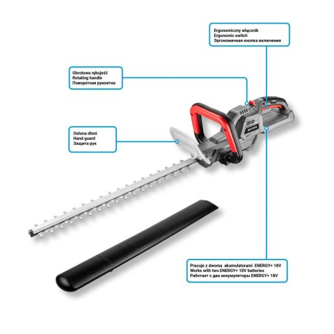 58G042 NOŻYCE DO ŻYWOPŁOTU AKUMULATOROWE ENERGY+ 36V, LI-ION, SZEROKOŚĆ CIĘCIA 520 MM , BEZ AKUMULATORA GRAPHITE 58G042 NOŻYCE DO ŻYWOPŁOTU AKUMULATOROWE ENERGY+ 36V, LI-ION, SZEROKOŚĆ CIĘCIA 520 MM , BEZ AKUMULATORA GRAPHITE