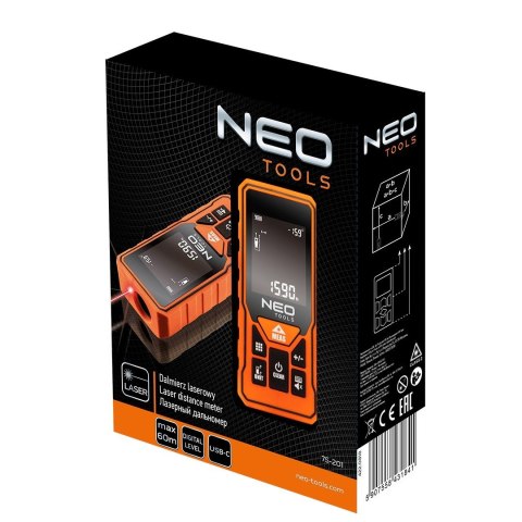 75-201 DALMIERZ LASEROWY, ZASIĘG 0.2- 60 M NEO TOOLS 75-201 DALMIERZ LASEROWY, ZASIĘG 0.2- 60 M NEO TOOLS