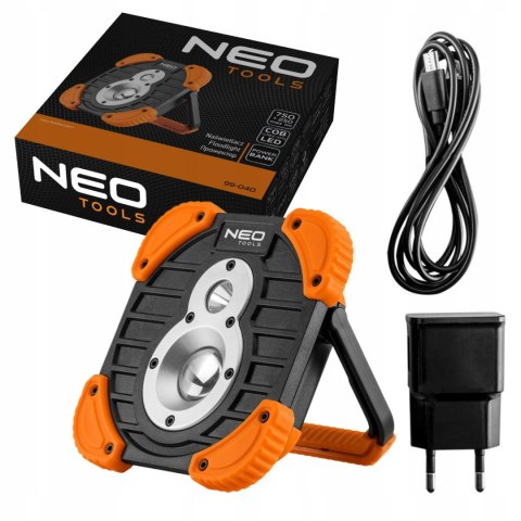 99-040 NAŚWIETLACZ AKUMULATOROWY 750+250 LM COB NEO TOOLS 99-040 NAŚWIETLACZ AKUMULATOROWY 750+250 LM COB NEO TOOLS