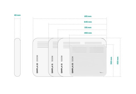 Elektryczny grzejnik ścienny Thermeco Simpla 10+ WiFi