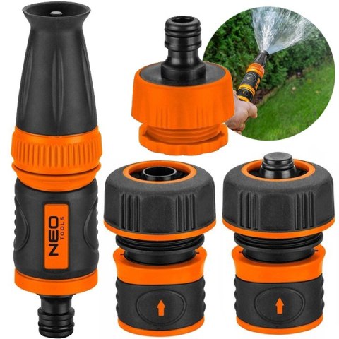 15-711 ZESTAW 3/4" ZE ZRASZACZEM PROSTYM, ZŁACZKAMI I PRZYŁACZEM DO KRANU NEO TOOLS 15-711 ZESTAW 3/4" ZE ZRASZACZEM PROSTYM, ZŁACZKAMI I PRZYŁACZEM DO KRANU NEO TOOLS