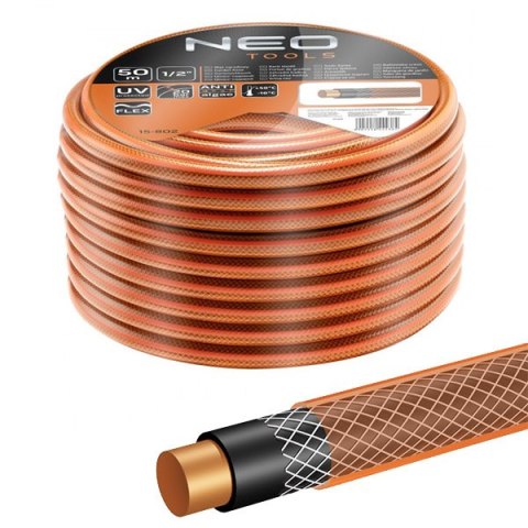 15-802 WĄŻ OGRODOWY 1/2" X 50 M, 4-WARSTWOWY NEO ECONOMIC NEO TOOLS 15-802 WĄŻ OGRODOWY 1/2" X 50 M, 4-WARSTWOWY NEO ECONOMIC NEO TOOLS