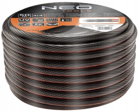 15-845 WĄŻ OGRODOWY OGRODOWY 3/4" X 50 M, 6-WARSTWOWY NEO PROFESSIONAL NEO TOOLS 15-845 WĄŻ OGRODOWY OGRODOWY 3/4" X 50 M, 6-WARSTWOWY NEO PROFESSIONAL NEO TOOLS