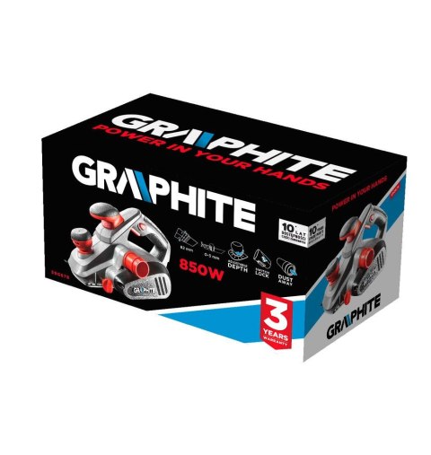 59G678 GRAPHITE STRUG 850W, GŁĘBOKOŚĆ STRUGANIA 3 MM, SZEROKOŚĆ STRUGANIA 82 MM 59G678 GRAPHITE STRUG 850W, GŁĘBOKOŚĆ STRUGANIA 3 MM, SZEROKOŚĆ STRUGANIA 82 MM