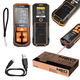 ODLEGŁOŚCIOMIERZ DALMIERZ LASEROWY MIERNIK ODLEGŁOŚCI 60 M CYFROWY NEO TOOLS 75-204