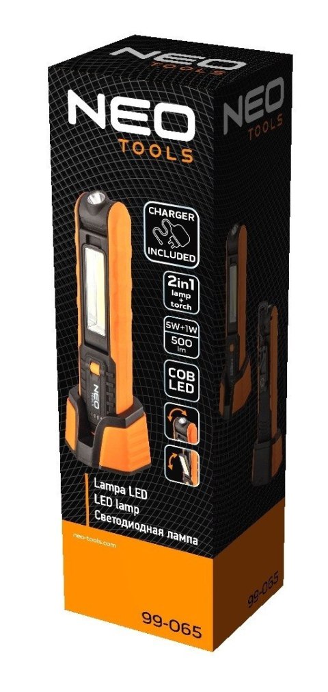 99-065 LAMPA WARSZTATOWA AKUMULATOROWA 500 LM COB + BAZA + ŁADOWARKA NEO TOOLS 99-065 LAMPA WARSZTATOWA AKUMULATOROWA 500 LM COB + BAZA + ŁADOWARKA NEO TOOLS