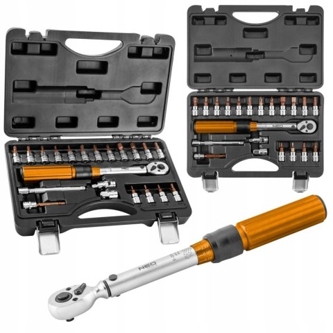 08-821 KLUCZ DYNAMOMETRYCZNY DWUKIERUNKOWY 1/4", 5-25NM, ZESTAW 21 SZT. NEO TOOLS 08-821 KLUCZ DYNAMOMETRYCZNY DWUKIERUNKOWY 1/4", 5-25NM, ZESTAW 21 SZT. NEO TOOLS