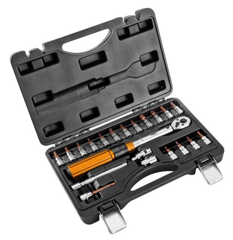 08-821 KLUCZ DYNAMOMETRYCZNY DWUKIERUNKOWY 1/4", 5-25NM, ZESTAW 21 SZT. NEO TOOLS 08-821 KLUCZ DYNAMOMETRYCZNY DWUKIERUNKOWY 1/4", 5-25NM, ZESTAW 21 SZT. NEO TOOLS