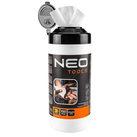 CHUSTECZKI DO MYCIA RĄK ORAZ CZYSZCZENIA POWIERZCHNI I NARZĘDZI Z TRUDNYCH ZABRUDZEŃ, SŁOIK 100 SZT. NEO TOOLS 10-407 CHUSTECZKI DO MYCIA RĄK ORAZ CZYSZCZENIA POWIERZCHNI I NARZĘDZI Z TRUDNYCH ZABRUDZEŃ, SŁOIK 100 SZT. NEO TOOLS 10-407