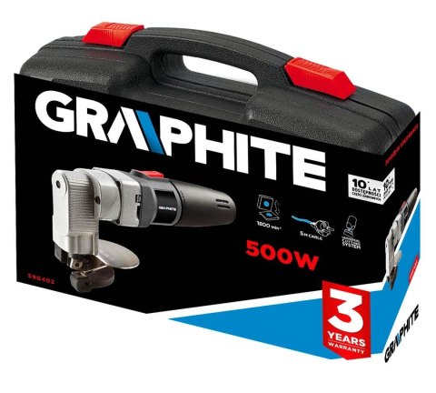 GRAPHITE 59G402 NOŻYCE DO BLACHY PROSTEJ 500W, WALIZKA GRAPHITE 59G402 NOŻYCE DO BLACHY PROSTEJ 500W, WALIZKA