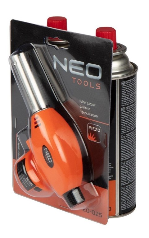PALNIK GAZOWY NAKRĘCANY + 2 NABOJE Z GAZEM BUTAN, 227G NOWOŚĆ NEO TOOLS 20-040