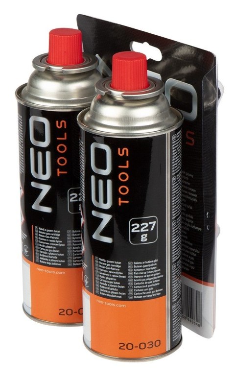 PALNIK GAZOWY NAKRĘCANY + 2 NABOJE Z GAZEM BUTAN, 227G NOWOŚĆ NEO TOOLS 20-040